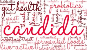 word picture with health-related words in scripted font and warm colors