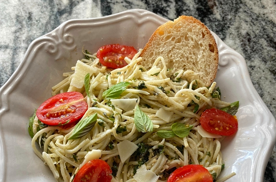 Low-Carb Palmini Pasta with Homemade Pesto