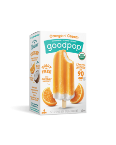 GoodPop Organic Dairy-Free Frozen Fruit Bars, Orange n' Cream, 4 Count