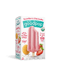 GoodPop Organic Dairy-Free Frozen Dessert Bars, Strawberry Shorcake, 4 Count