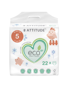 Attitude Junior Baby Diapers Size 5 - Front view