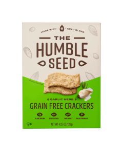 Humble Seed Grain Free Crackers Garlic Herb - Front view