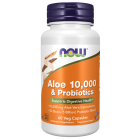 NOW Foods Aloe 10,000 & Probiotics - 60 Veg Capsules