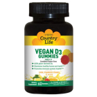 Country Life Vegan D3 Gummies, Fruit Flavored, 60 Count