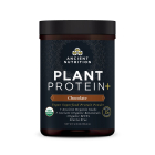 ancient nutrition plant plus protein in the chocolate flavor. Comes in a sleek, black container.