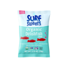 Surf Sweets Organic DelishFish candy in a light blue snack-size pouch. 