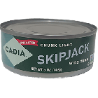 Cadia Unsalted Chunk Light SkipJack Wild Tuna, 5 oz.