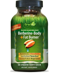 Irwin Naturals Blood Sugar Balance Berberine - Body + Fat Burner, 56 Softgels