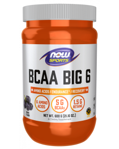 NOW Foods BCAA Big 6, Grape Flavor Powder - 600 g