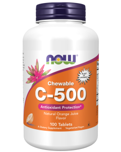 NOW Foods Vitamin C-500 Orange Chewable - 100 Tablets