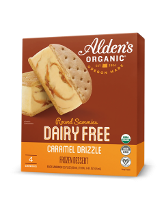 Alden's Organic Dairy Free Caramel Drizzle Ice Cream Bar - Front view