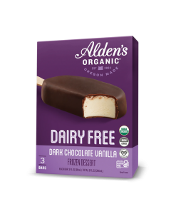 Alden’s Organic Dark Chocolate Vanilla Ice Cream Bar - Front view