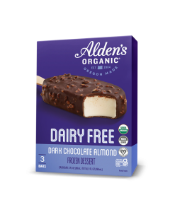 Aldens' Organic Dairy Free Dark Chocolate Almond Ice Cream Bar - Front view