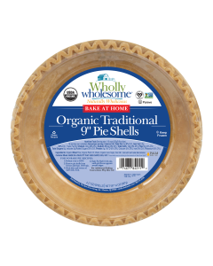 Wholly Wholesome 9inch Organic Traditional Pie Shells - Front view