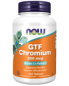 NOW Foods GTF Chromium 200 mcg Yeast Free - 250 Tablets