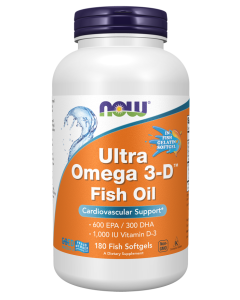 NOW Foods Ultra Omega 3-D™ Fish Oil (Fish Gelatin) - 180 Fish Softgels