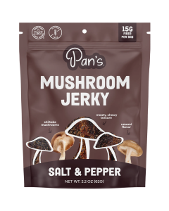 Pan's Salt & Pepper Mushroom Jerky - Front view