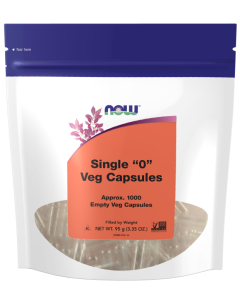 NOW Foods Empty Capsules, Vegetarian, Single "0" - 1000 Veg Capsules