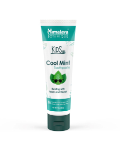 Himalaya Kids Cool Mint Toothpaste in a white and blue tube.