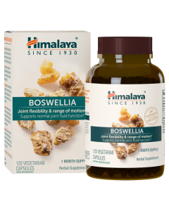 Himalaya Boswellia for Joint Flexibility and Range of Motion, in an amber bottle with neutral label.