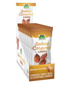 NOW Foods Almonds, Salted Caramel  - 10 - 1.25 oz. (35g) Packets