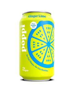 Poppi Ginger Lime Prebiotic Soda - Front view