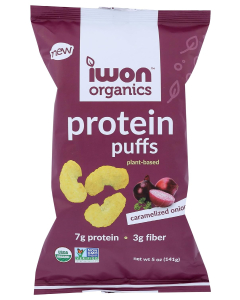 IWON Organics Plant-Based Protein Puffs, Caramelized Onion, 5 oz.