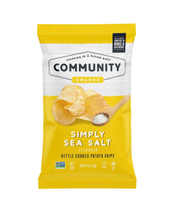 Community Snacks Kettle Cooked Potato Chips, Simply Sea Salt, 5 oz.