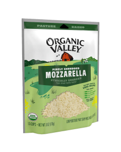 Organic Valley Finely Shredded Low Moisture Mozzarella Cheese - Front view