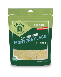 Cadia Organic Shredded Monterey Jack Cheese - Front view