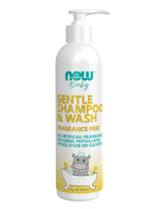 NOW Foods Gentle Baby Shampoo & Wash, Fragrance Free - Front view