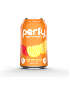 Perfy Superfood Soda, Blood Orange Yuzu - Front view