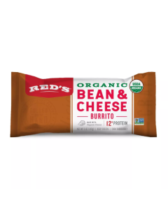 Red's Frozen Organic Bean Rice & Cheese Burrito - Front view