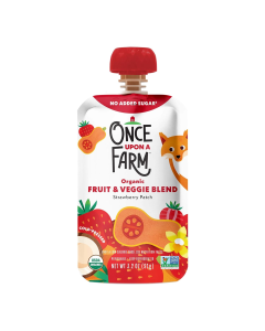 Once Upon a Farm Organic Fruit & Veggie Blend Strawberry Patch 9+ Months - Front view