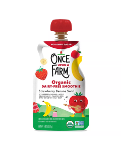 Once Upon a Farm Strawberry Banana Swirl Organic Smoothie - Front view