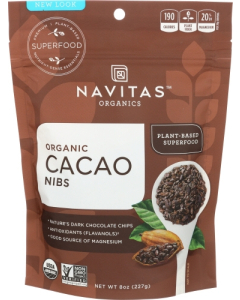 Navitas Naturals Organic Raw Chocolate Cacao Nibs, 8 oz.