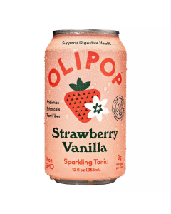 Olipop Strawberry Vanilla Sparkling Tonic - Front view