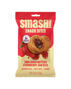 Smash Foods Sunflower Butter & Strawberry Jam Snack Bites - Front view