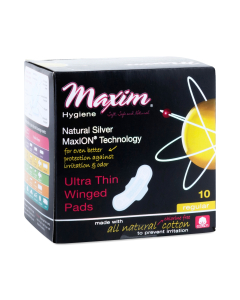 Maxim MaxION Ultra Thin Winged Pads, Regular, 10 Count