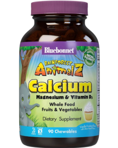 Rainforest Animalz Calcium, Magnesium & Vit D3 for Children, 90 Chewables