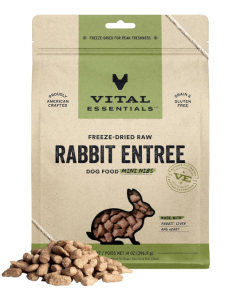 Vital Essentials Freeze Dried Dog Food Raw Rabbit Mini Nibs Entree - Front view