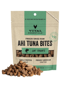 Vital Essentials Freeze-Dried Raw Ahi Tuna Bites Cat Treats, 1.1 oz.