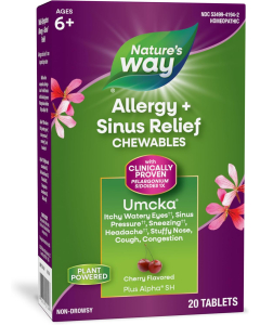 Nature's Way Umcka® Allergy & Sinus, 20 Cherry Tablets