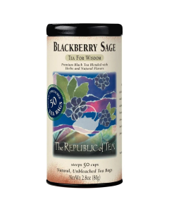 The Republic of Tea Blackberry Sage Black Tea Bags - Front view