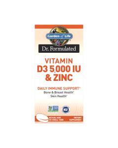 Garden of Life Dr. Formulated Vitamin D3 5,000 IU + Zinc, 30 Vegetarian Tablets