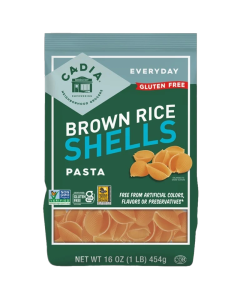 Cadia Brown Rice Pasta Shells - Front view