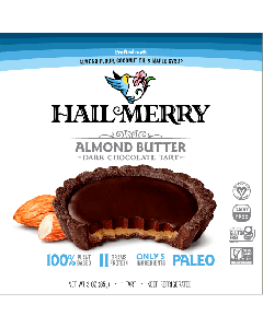 Hail Merry Chocolate Almond Butter Tart - front of the blue and while box. 