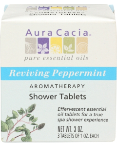 Aura Cacia Aromatherapy Peppermint Shower Tablets 3 oz.