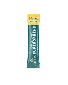 Ancient Nutrition Organic SuperGreens Mango Flavor Stick Packs - Front view