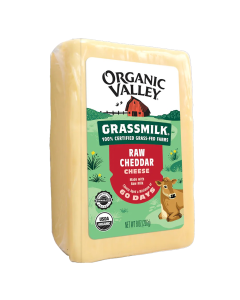 Organic Valley Grassmilk Raw Cheddar Cheese - Front view